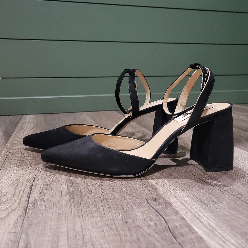 ANTONIO MELANI Black Ankle Strap Heels - Picture 2 of 7